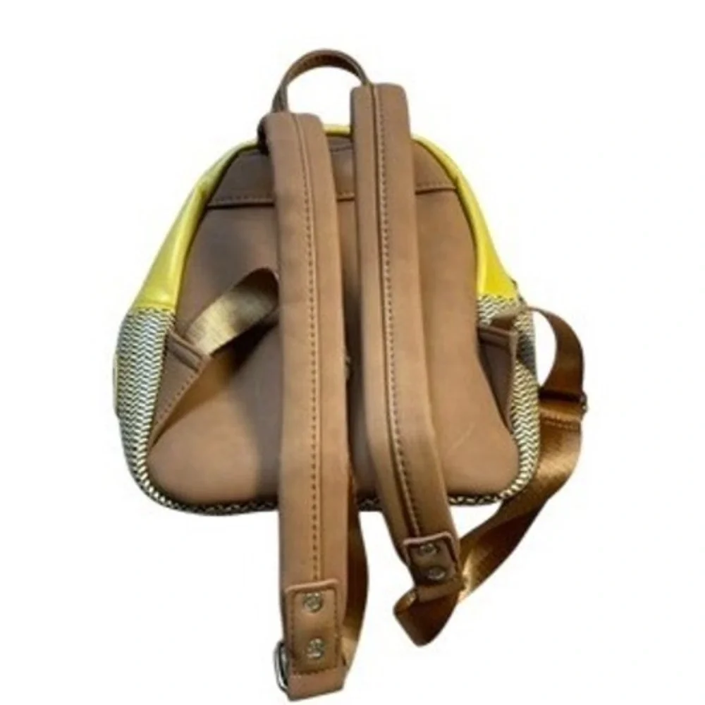 Loungefly Pixar Coco Miguel Mini Backpack Brown Yellow Herringbone Quote Bag
